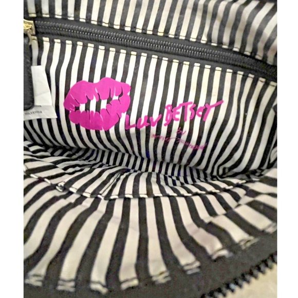 BETSY JOHNSON HOT PINK FUSCHIA LEOPARD CHEETAH ANIMAL PRINT NYLON CROSSBODY BAG - Picture 10 of 11